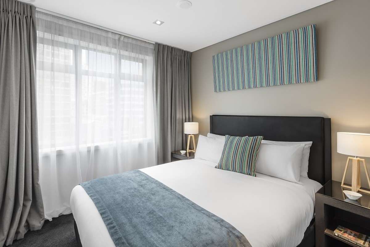 Actual Photos of a 2 Bedroom Apartment | Balcony Nesuto Stadium Hotel and Apartments 309-Waldorf-Stadium-Apartment-Hotel-accomodation-Auckland-CBD