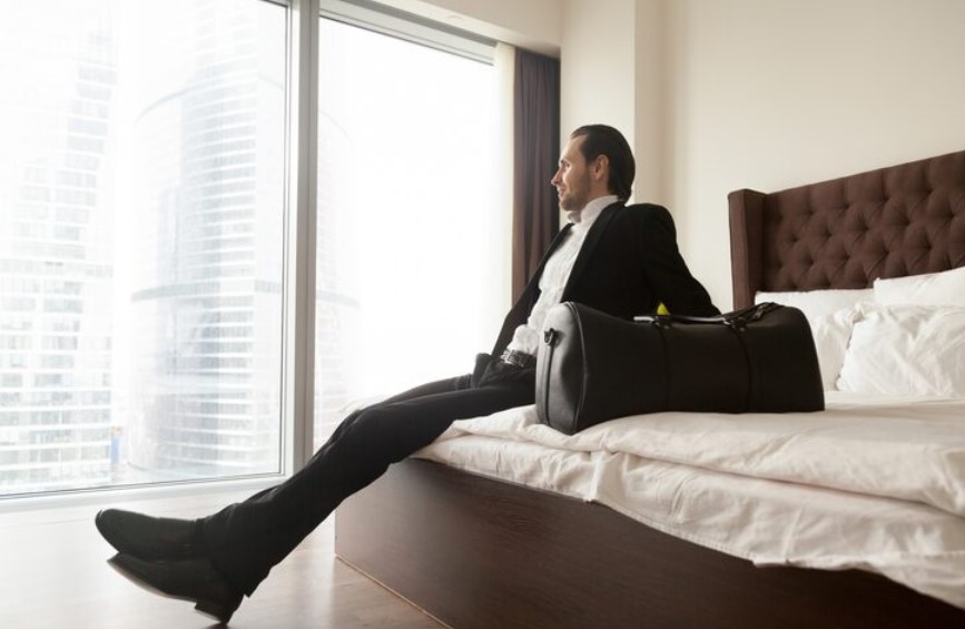 businessman in apartment