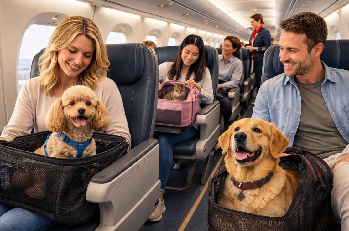 Pets on board: a cozy flight