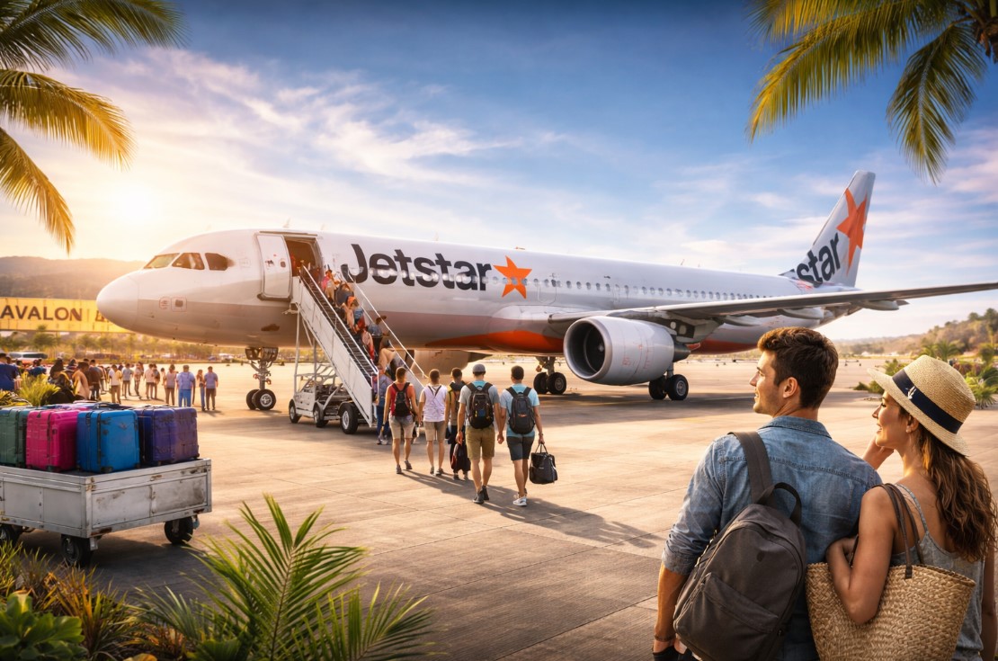 Boarding for Bali at Avalon Airport