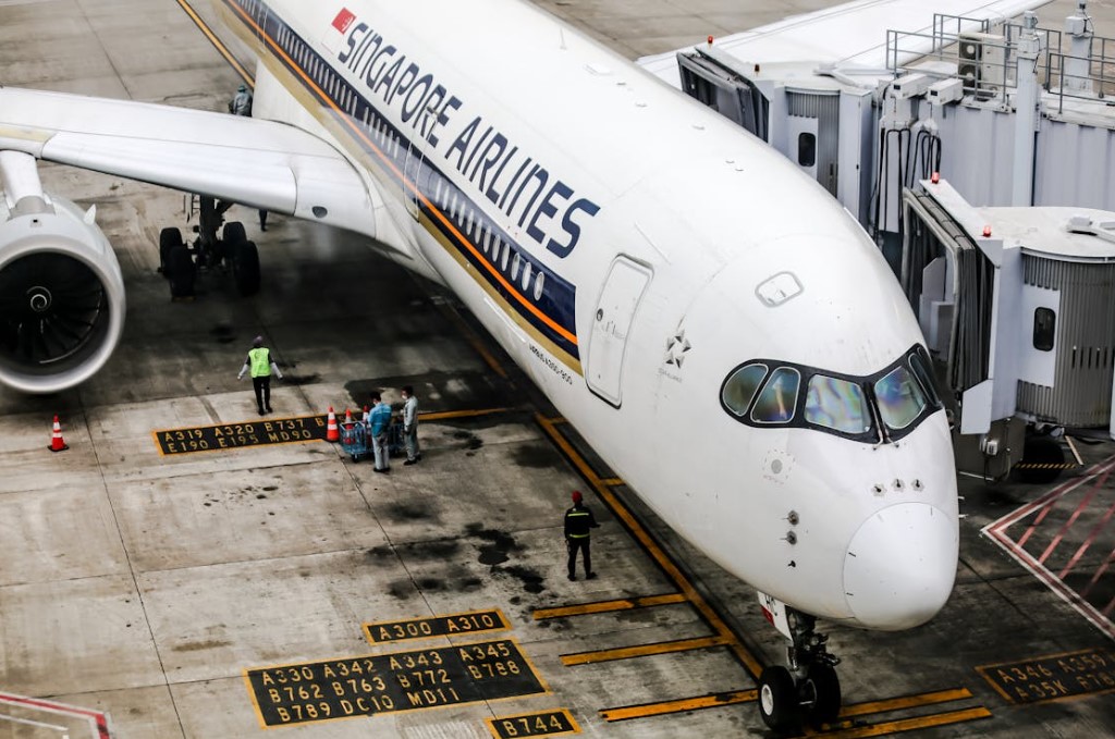 Singapore Airlines Plane at Airport Gate