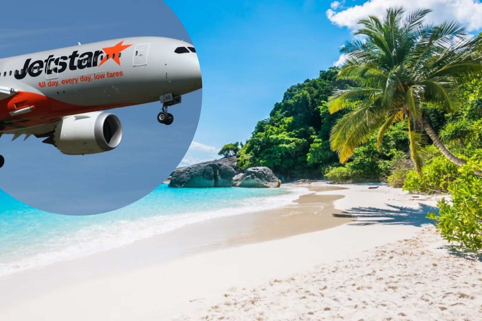 jetstar plane in beach