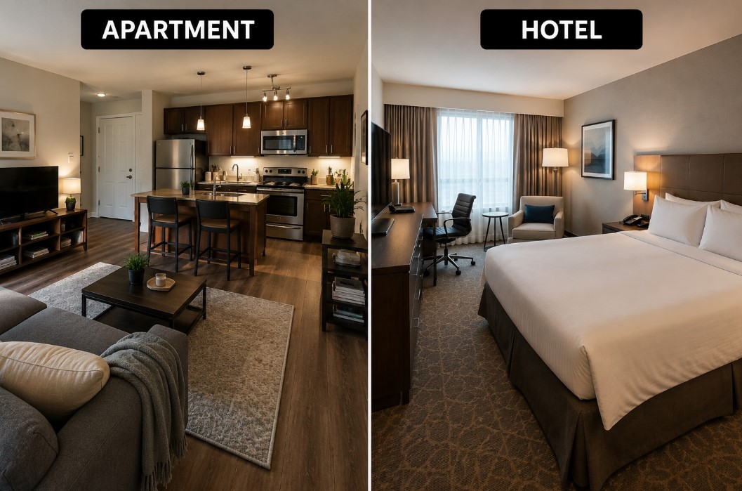 apartment vs hotel room