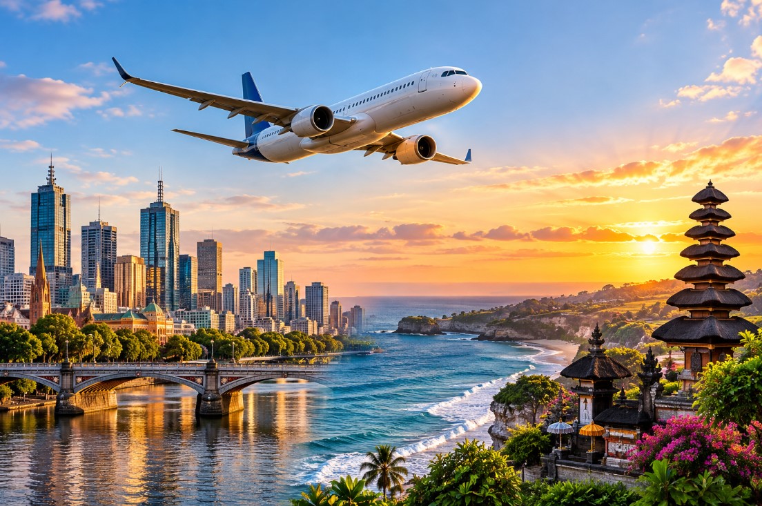 TransNusa flight from Melbourne to Bali