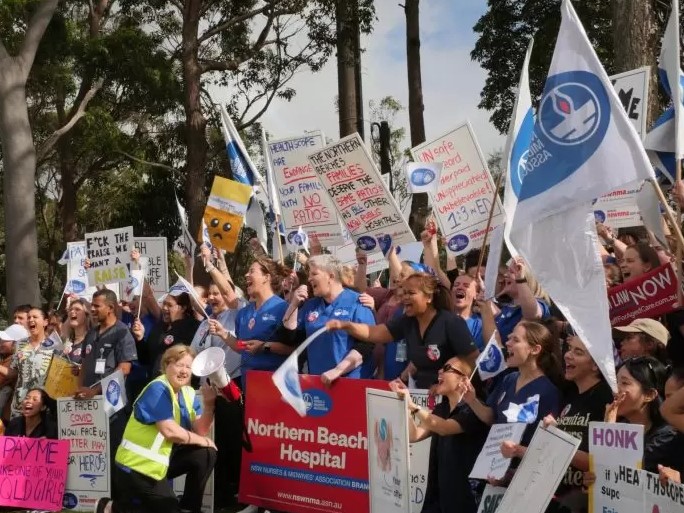 nurses strike at Northern Beaches Hospital